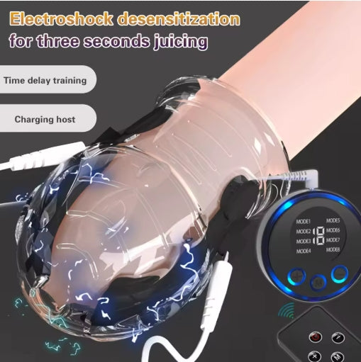 Electric Shock Cock Ring Penis Glans Sleeve Ejaculator Masturbator