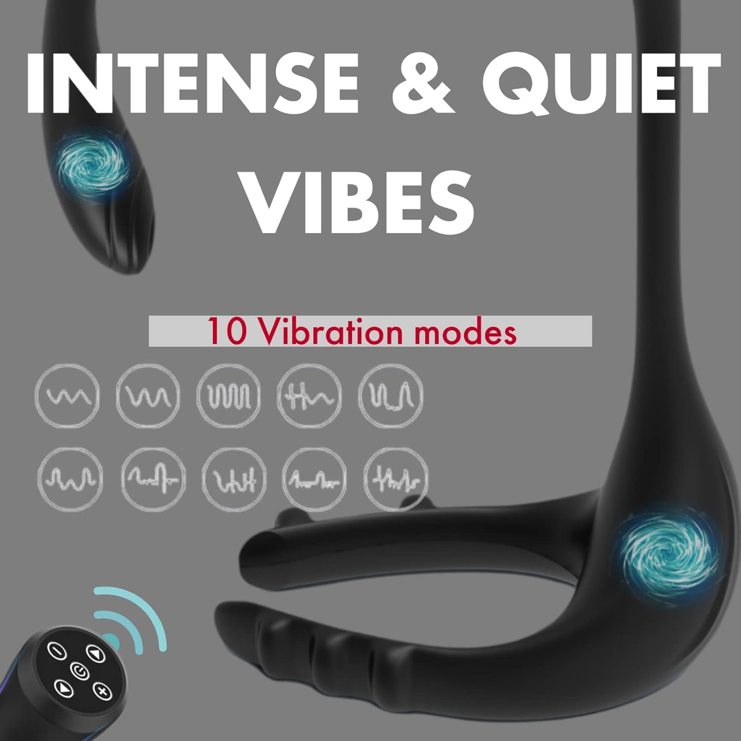 3 in 1 Vibrating Cock Ring Prostate Massagers with 10 Vibration Modes