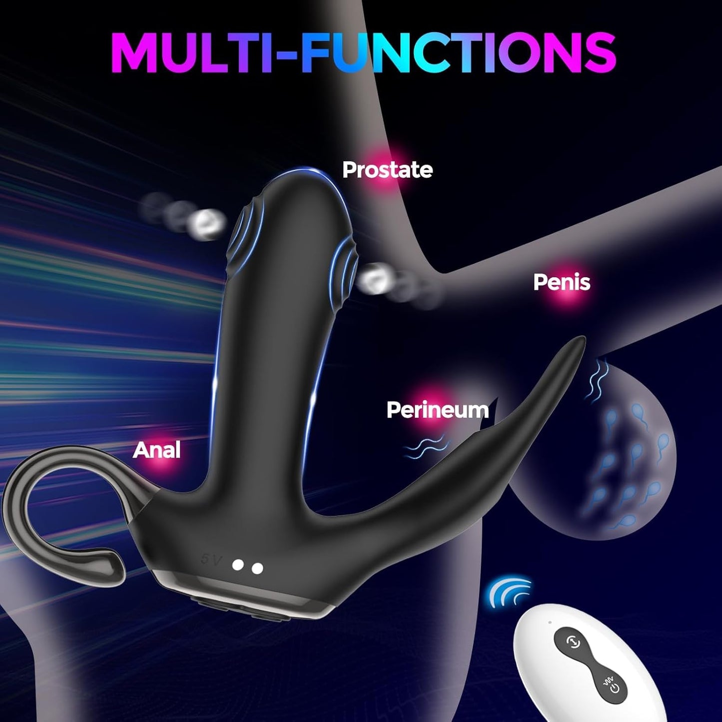 3 IN 1 Prostate Massager Anal Vibrator ButtPlug with 10 Thump Tapping & Vibration Modes