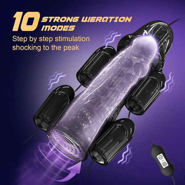 Vacuum Penis Trainer Vibrator Extender Masturbator with 5 Vibration Modes
