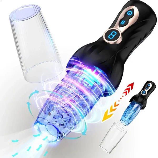 9-Frequency Telescopic Rotating Exercise Vibrator Masturbation Device