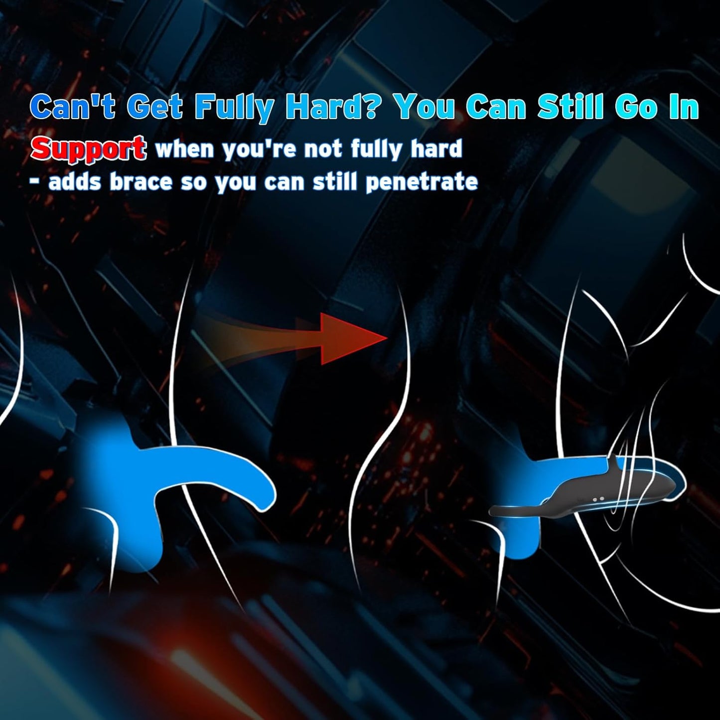 All-in-One Dual Motors Cock Ring Penis Sleeve Extender with 10 Modes