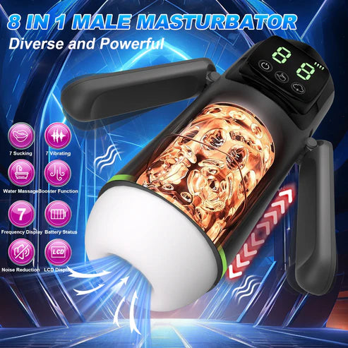 Automatic Masturbator Stroker Blowjob Sex Machine with 7 Sucking & Vibrating