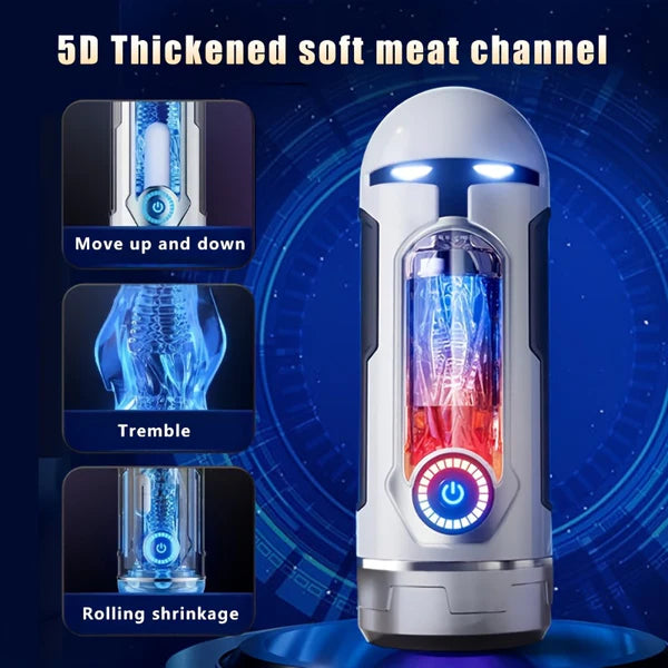 Automatic Masturbator Penis Stroker Blowjob with 10 Vibrating & Sucking & Heating