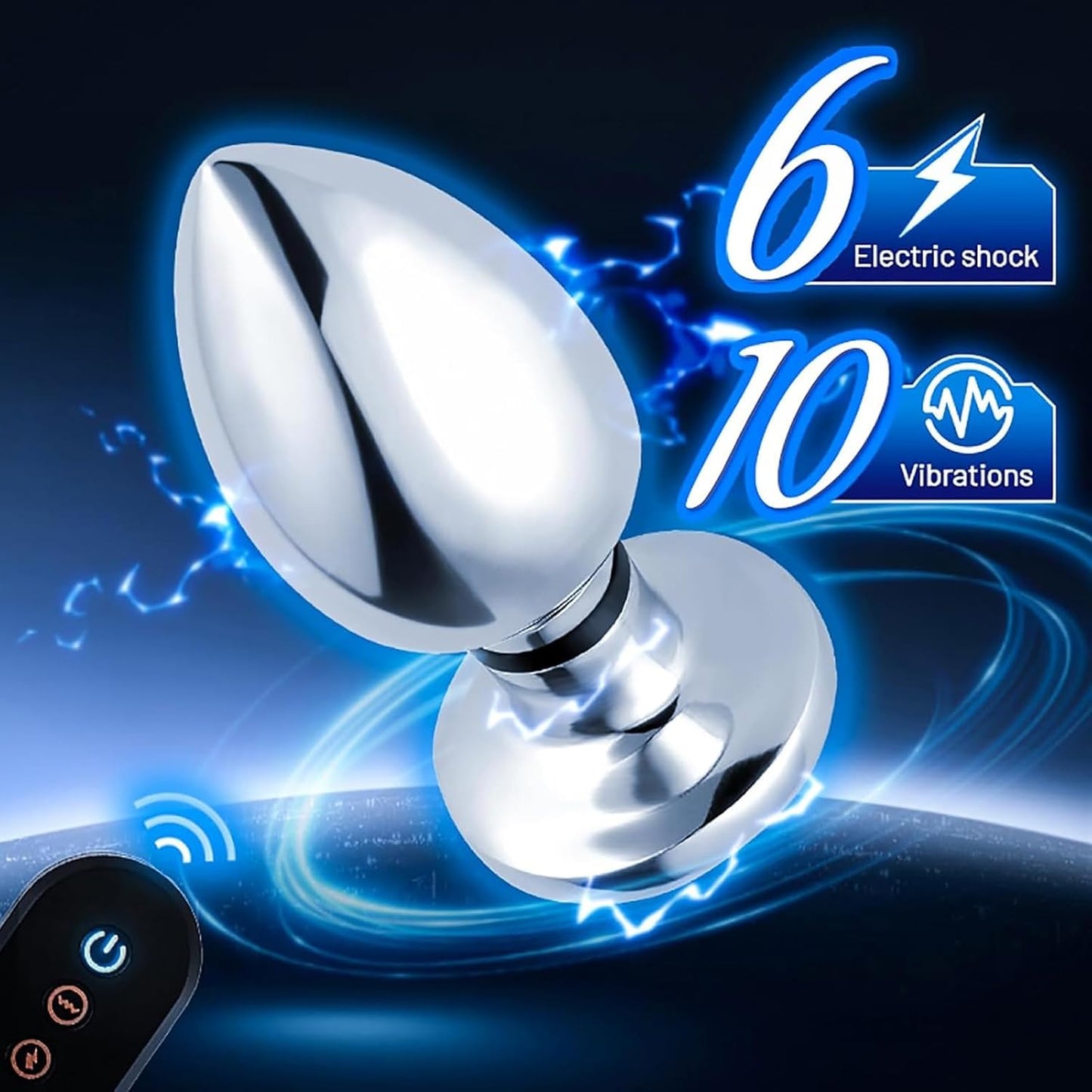 E-stim Anal Plug Prostate Massager with 6 Electric Shocks & 10 Vibration Modes
