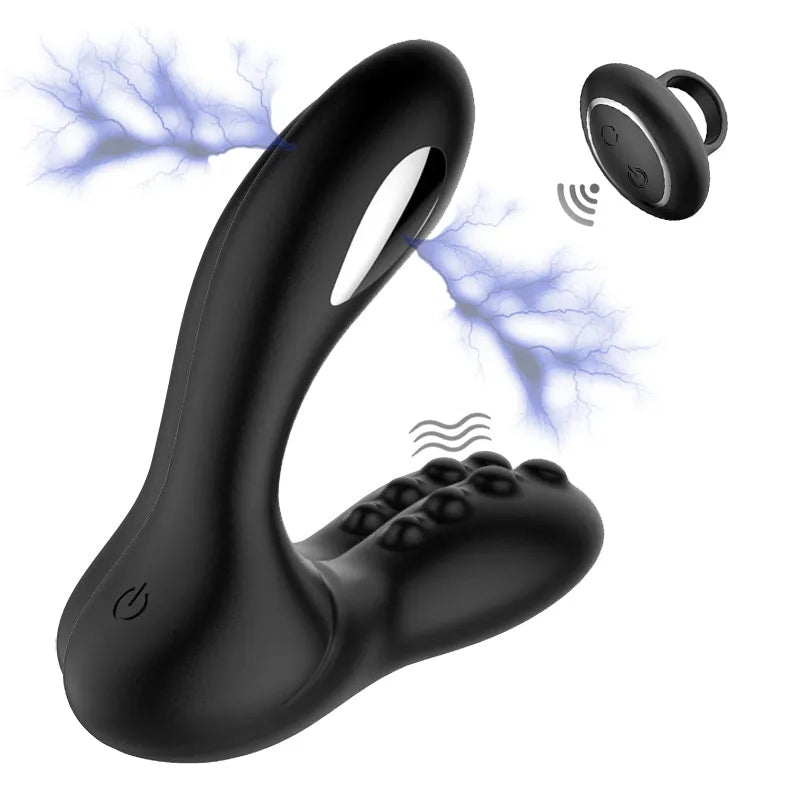 2 in 1 E-stim Anal Vibrator Prostate Stimulator with 8 Vibration & 8 Electroshock Modes