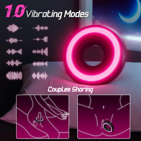 Penis Ring Vibrator Cock Ring Stimulator with 10 Powerful Vibration Modes