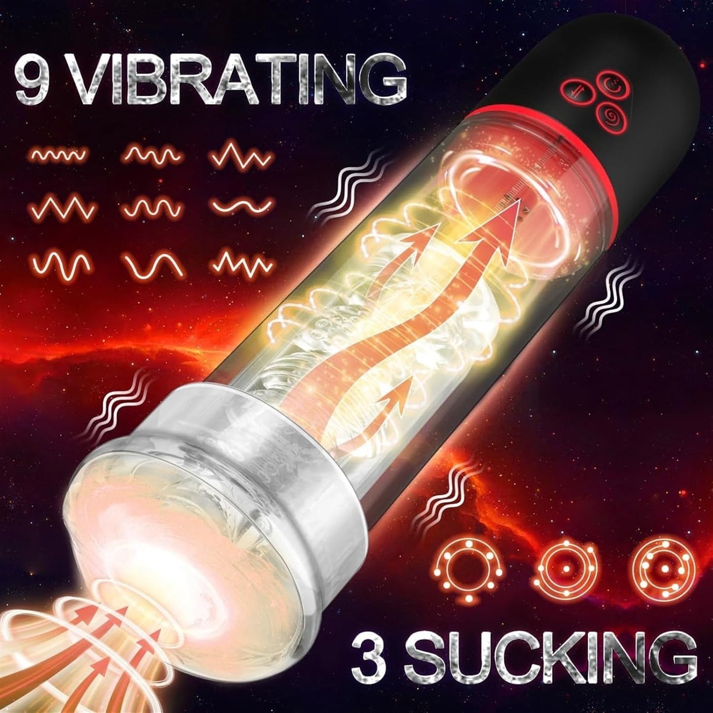 S-HANDE 2 in 1 Automatic Penis Pump Masturbator with 9 Suction Modes
