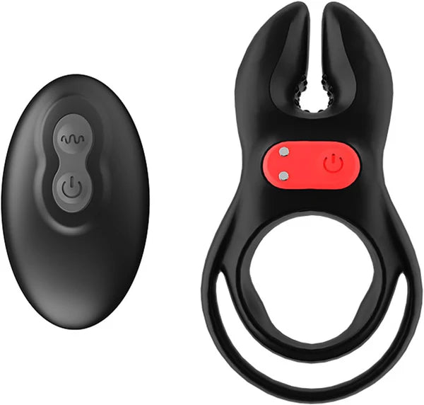 Double Motor Penis Ring Vibrator Glans Trainer Stimulator with 10 Vibration Modes