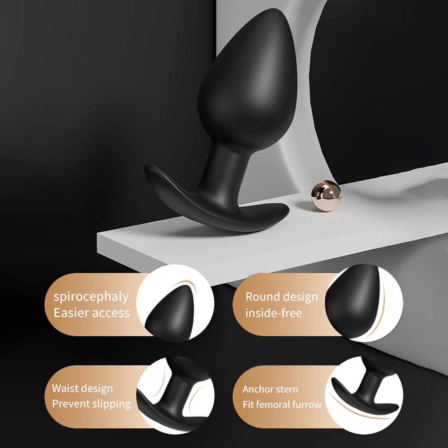 E-stim Anal Plug Vibrator Prostate Massager with 4 Electric Shock Modes