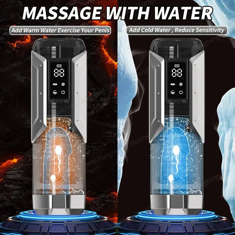 Automatic Masturbator Penis Pump Blowjob with 7 Sucking& Vibrating& Thrusting& Rotating Modes