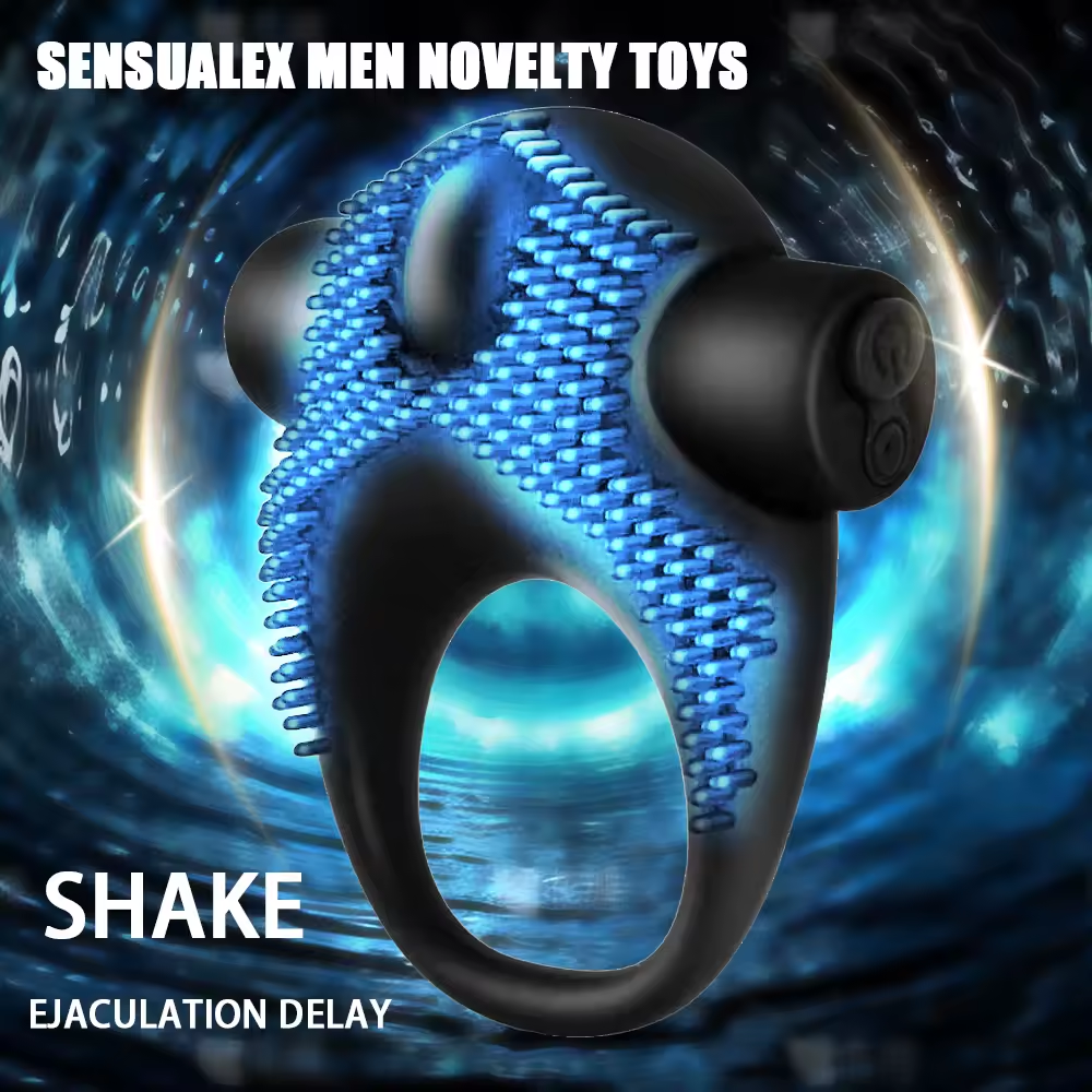 2 IN 1 Penis Ring Vibrator Ejaculation delay with 10 Vibration Modes