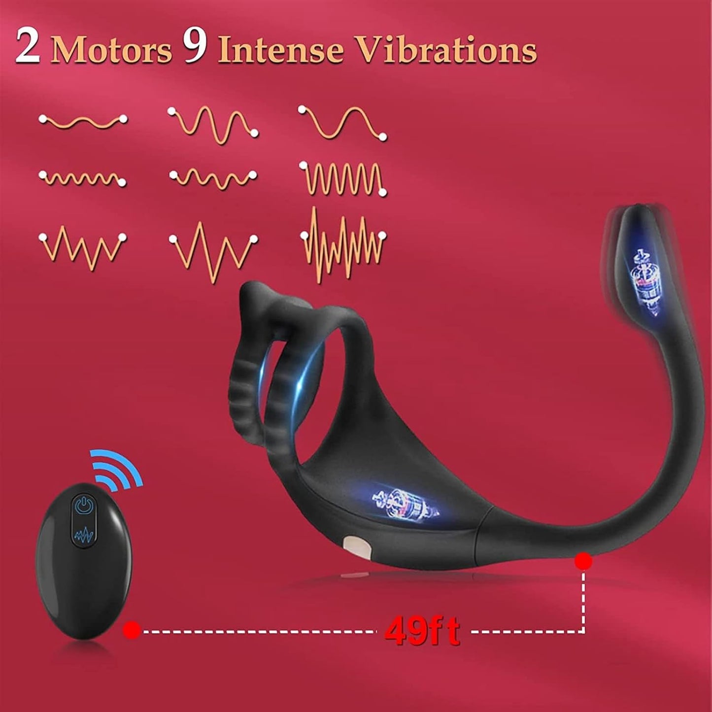 9 anneaux péniens vibrants pour masseur de prostate