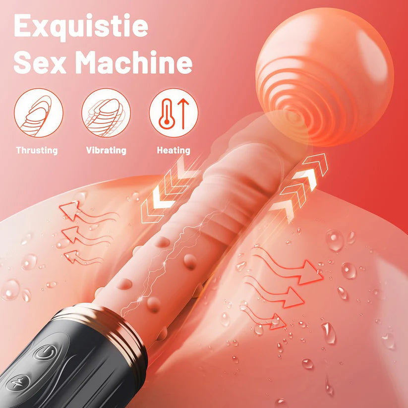 2 IN 1 Realistic Dildo Sex Machine Vibrator with 10 Vibrating & 10 Thrusting Modes