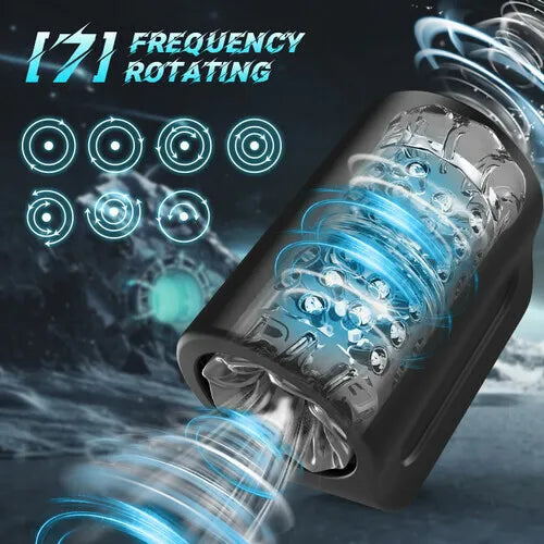 2 IN 1 Automatic Masturbator Penis Trainer with 7 Thrusting & Rotating & 7 Vibration