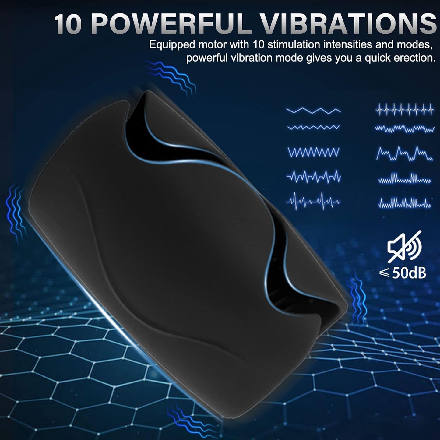 Electric Penis Trainer Vibrator Masturbator with 10 Vibration Modes & 40 ℃ Heating