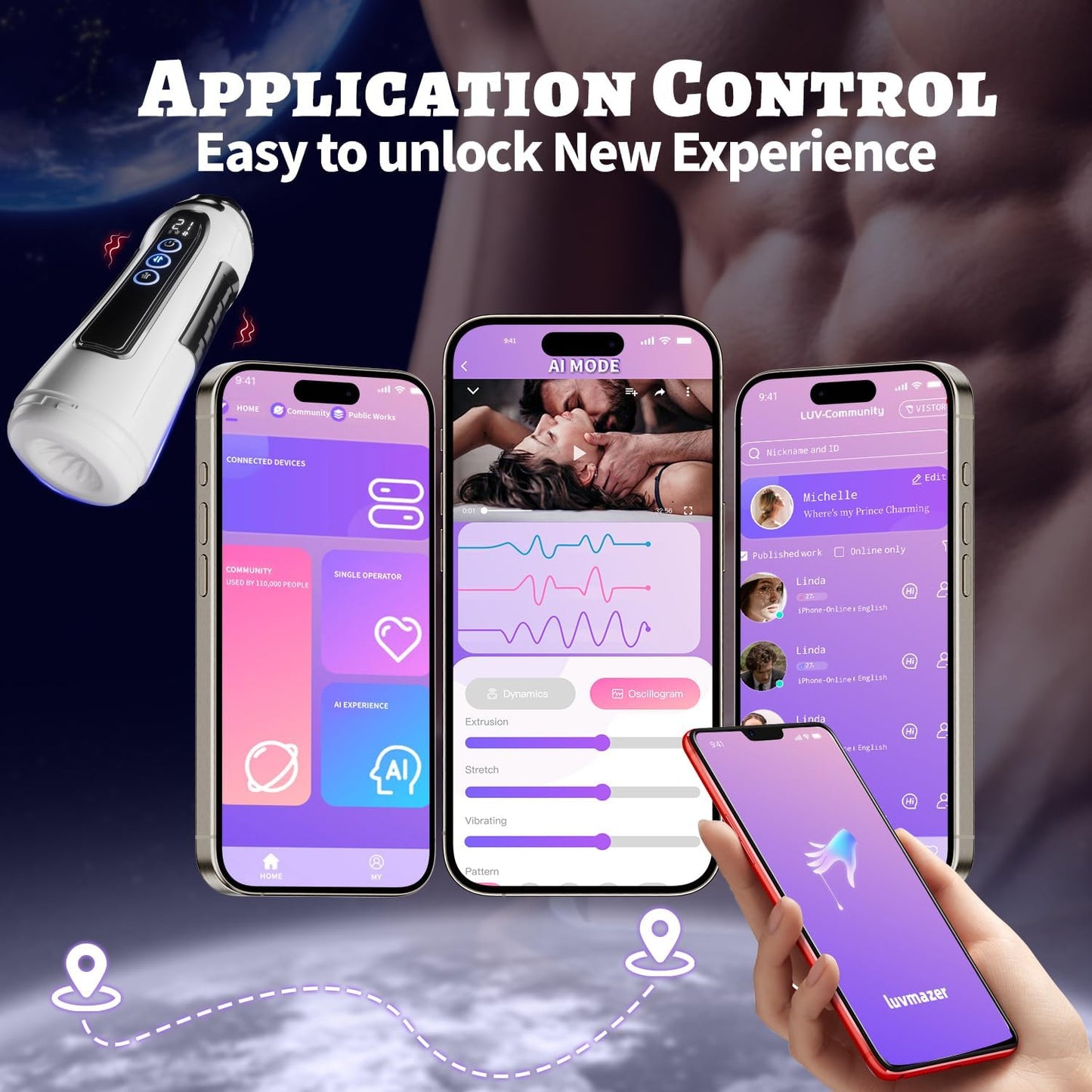 Automatic Masturbator Blowjob Stroker with 9 Sucking & Vibrating & Thrusting Modes