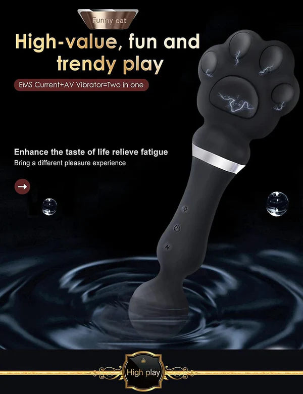 Pulse E-stim Vibrator Massager with 10 Frequency Vibration & Electric Shock