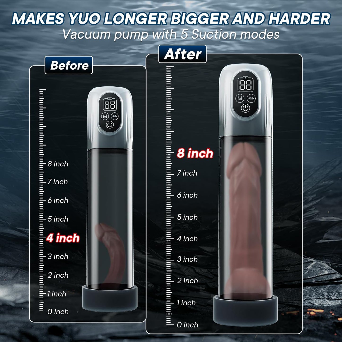 4 IN 1 Air Water Extender Electric Penis Pump with 4 Training Pressure & 5 Suction Modes