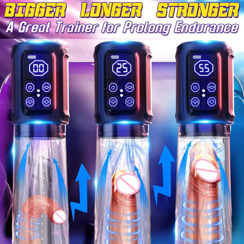 Automatic Penis Pump Trainer Masturbator with 3 Suction Intensities & 4 Training Modes