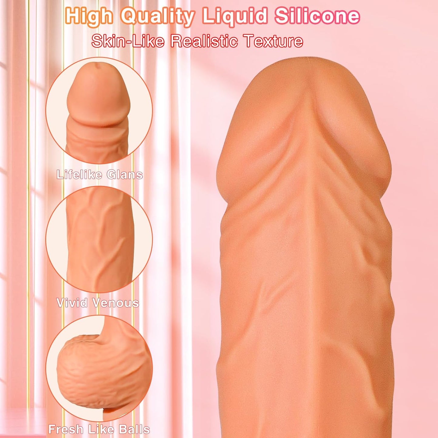 Sex Machine Thrusting Realistic Dildo with 10 Vibrating & Thrusting Modes