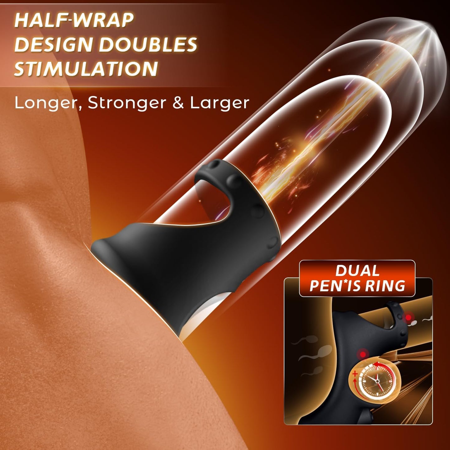 Anal Vibrator Butt Plug Penis Ring Stimulator Male Sex Toys with 10 Vibration Modes