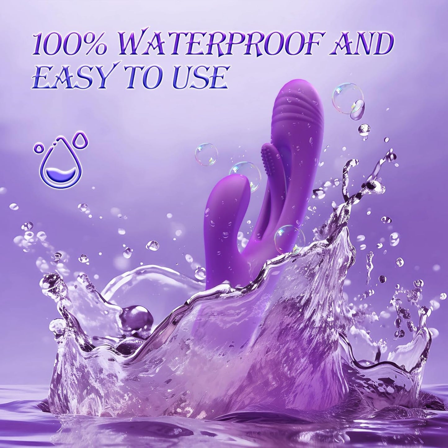 Masseur vibrateur lapin G Spot 3 en 1 avec 14 vibrations et 7 battements de léchage de langue