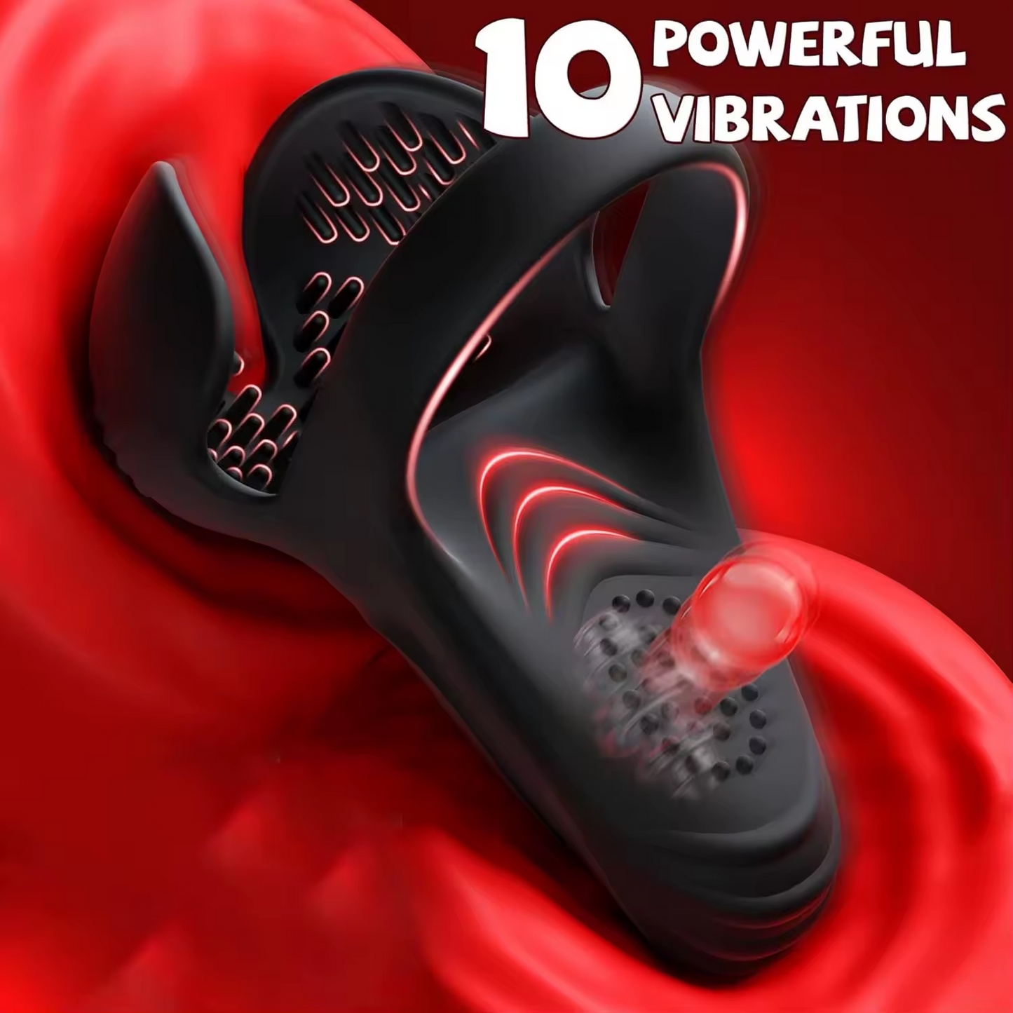 Anneau pénien à vibrations intenses Triple Stimulations 10