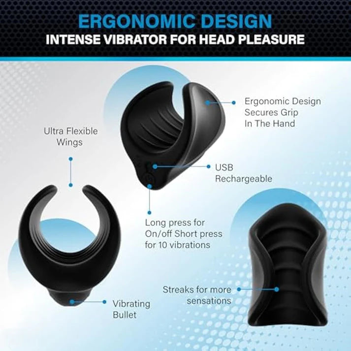 Automatic Penis Stroker Glans Trainer Masturbator with 10 Vibration Modes