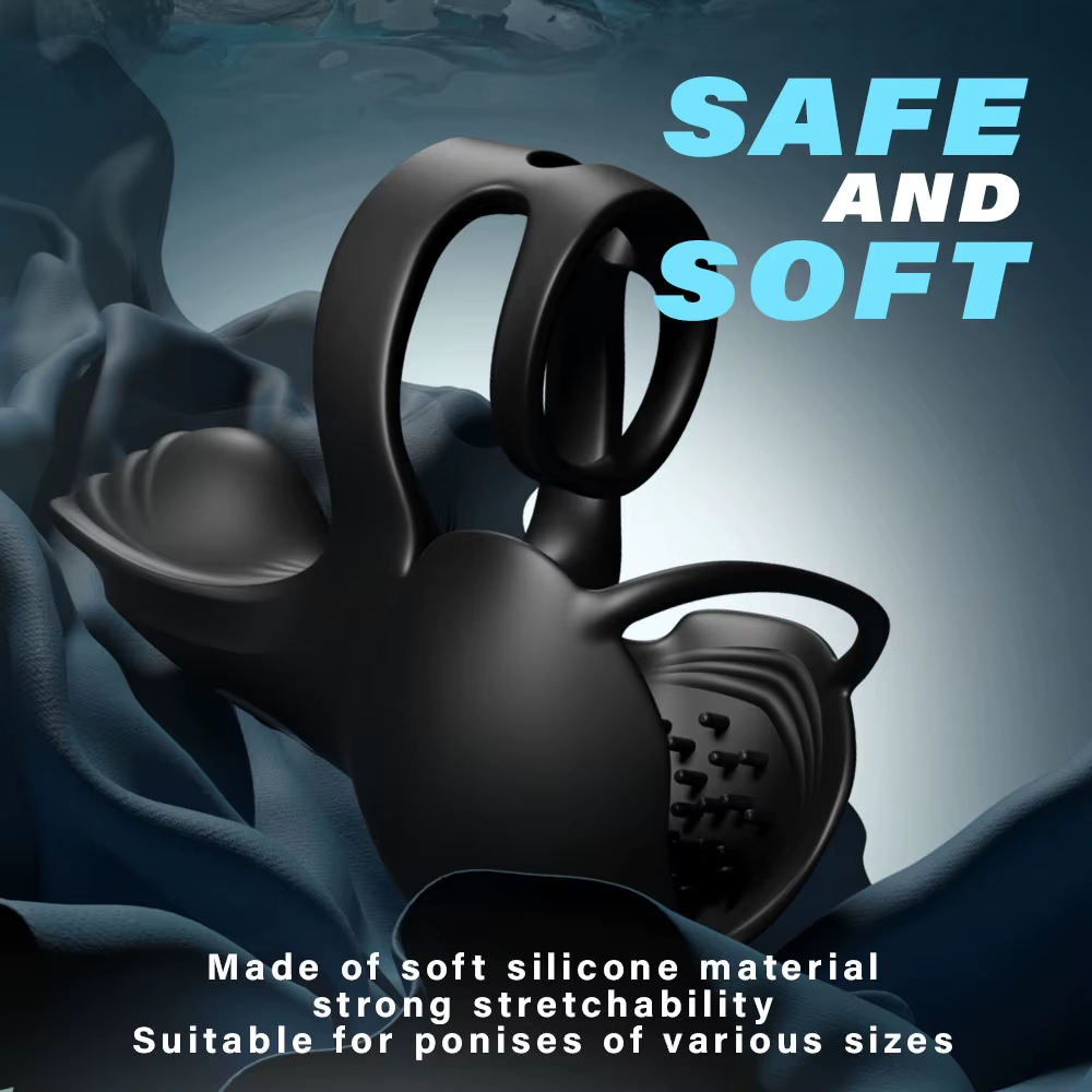 3 IN 1 Penis Trainer Vibrator Cock Ring Massager with 10 Vibration Modes