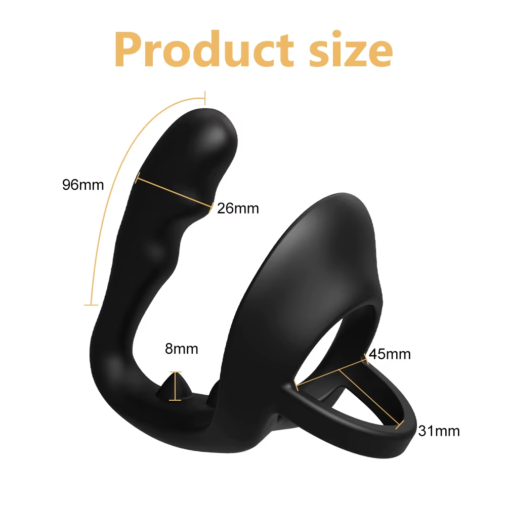2 IN 1 Penis Trainer Vibrator Prostate Massager Cock Ring with 10 Vibration Modes