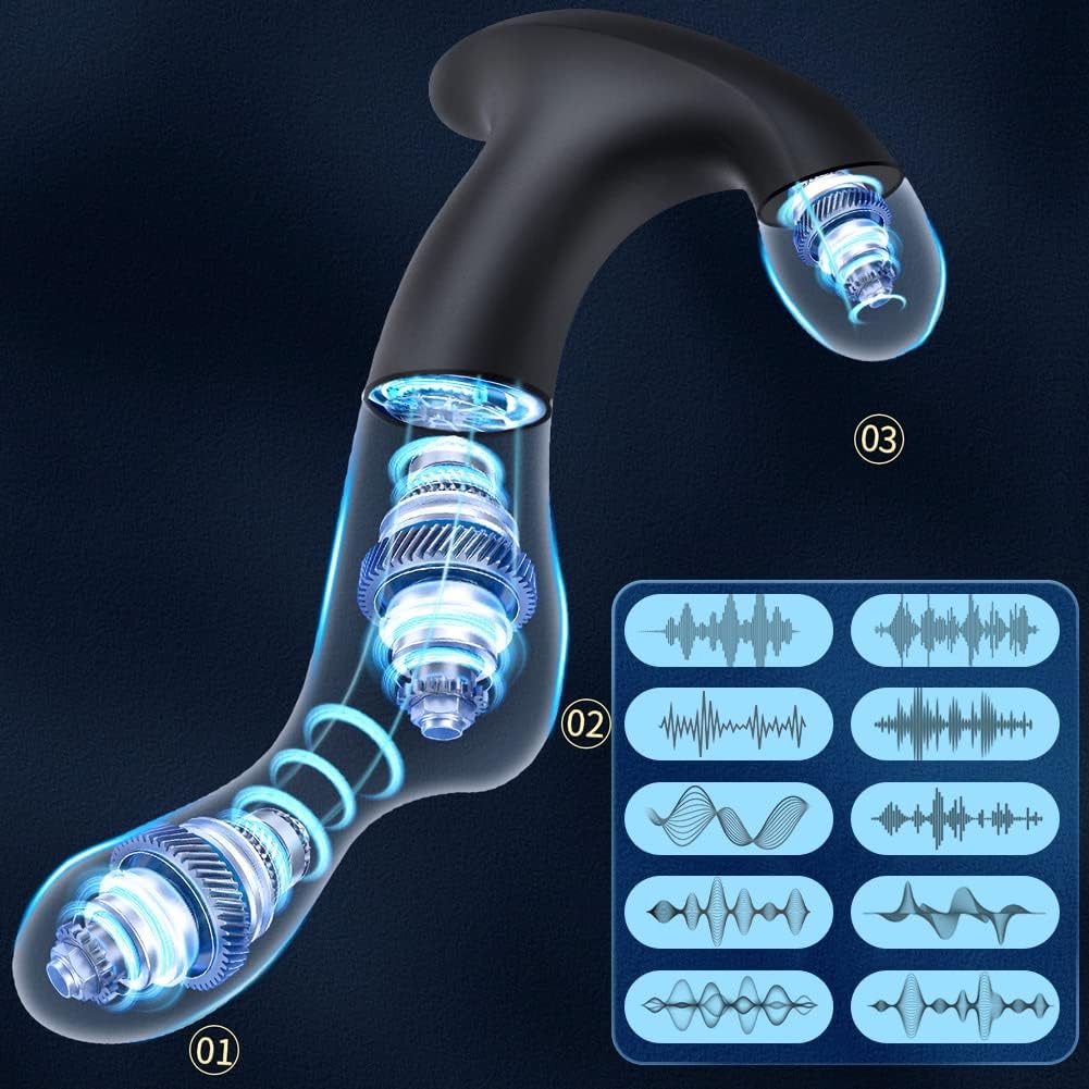 3 IN 1 Prostate Massager Anal Vibrator Prostate Massager with 10 Vibration Modes