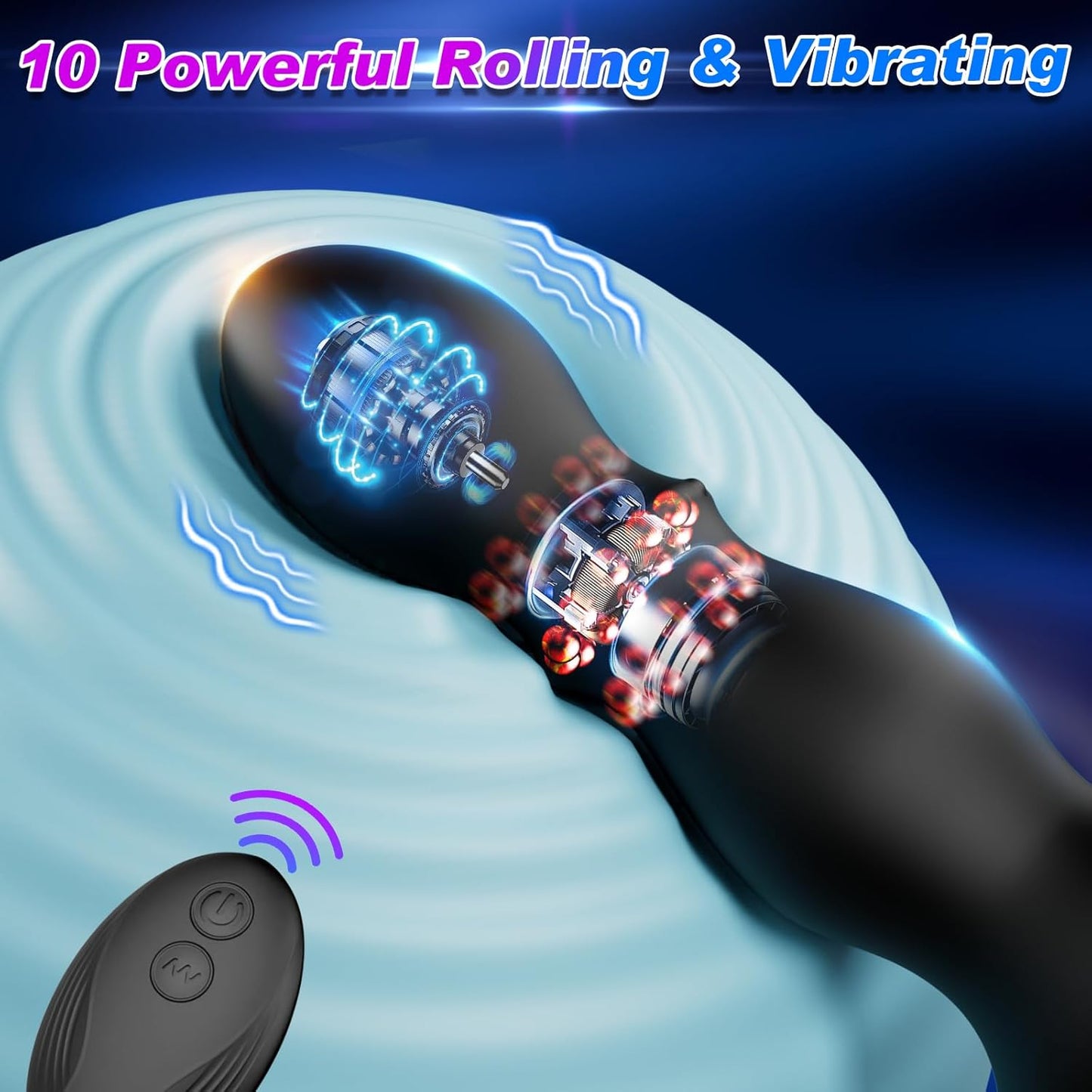 3 IN 1 Anal Plug Vibrator Prostate Massager with 10 + 10 Powerful Stimulation Modes