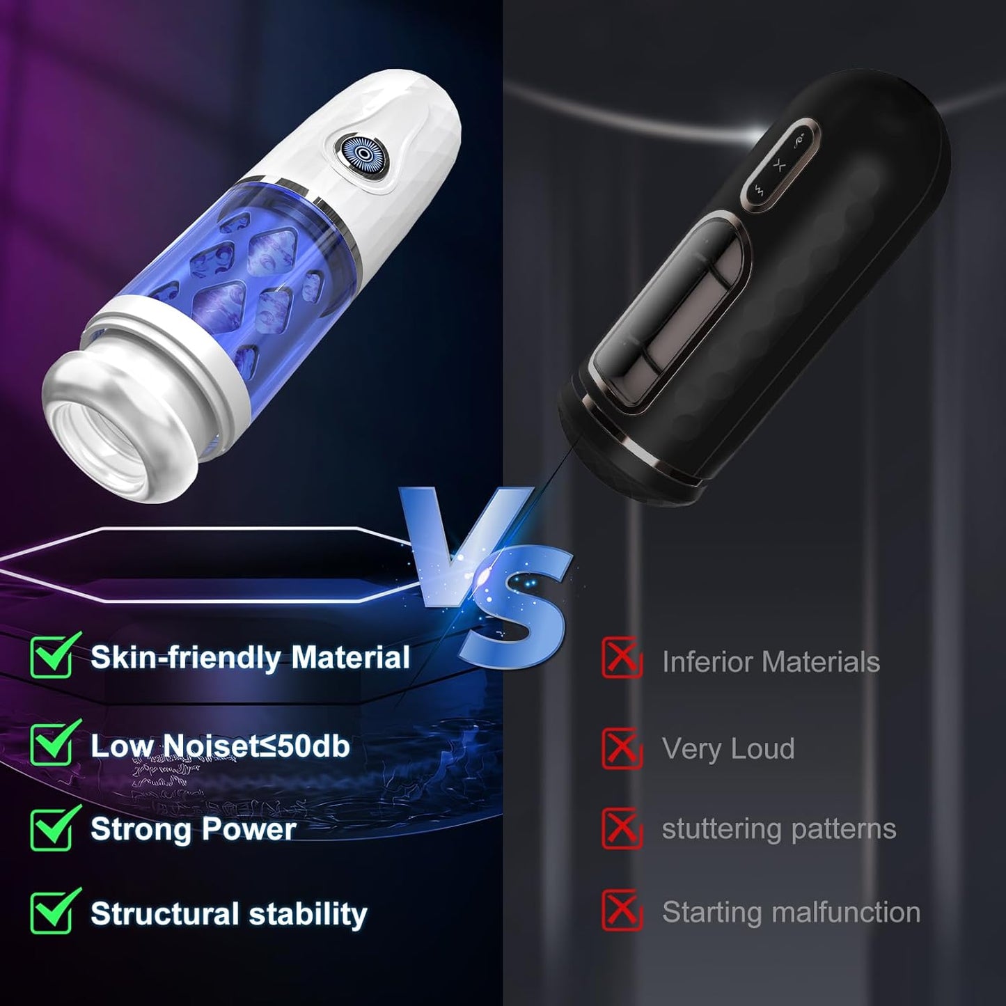 Masturbateur masculin automatique multifonction avec 7 modes de poussée et de rotation
