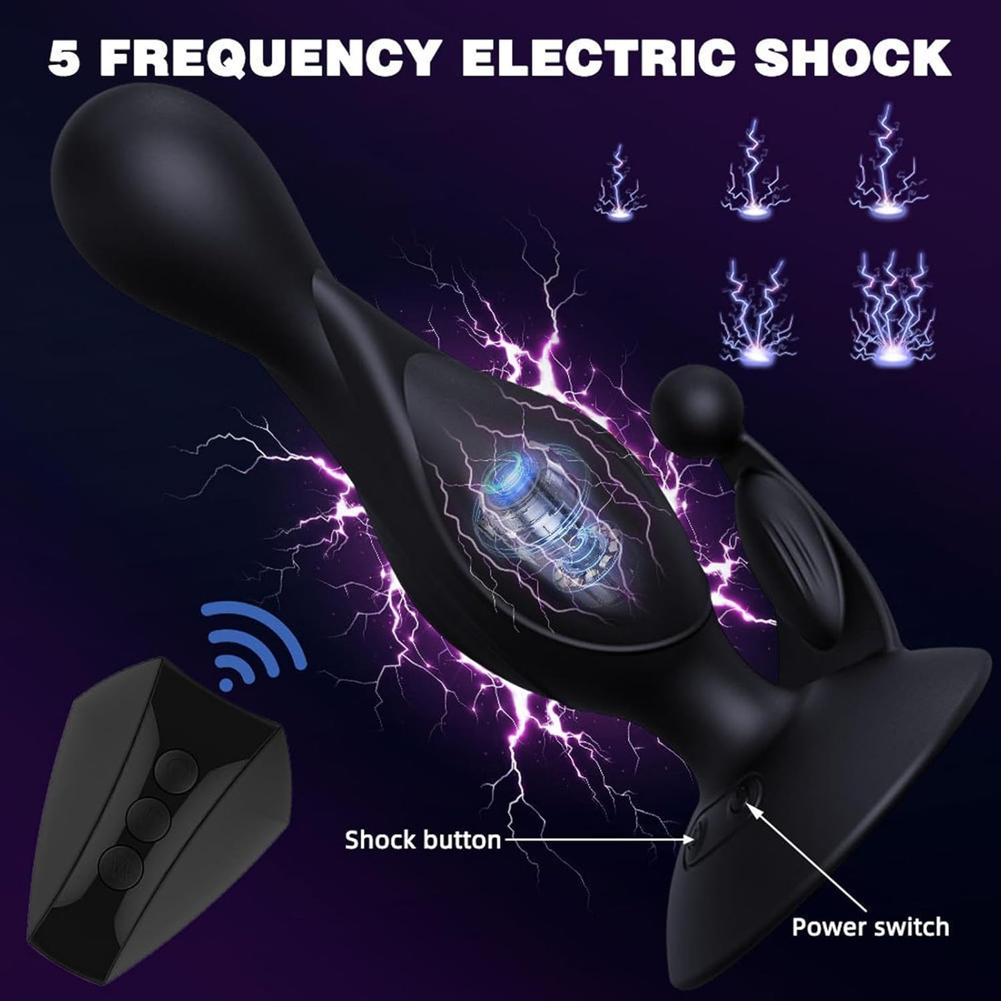 Prostate Massager Anal Beads Vibrator Butt Plug with 10 Vibration Modes