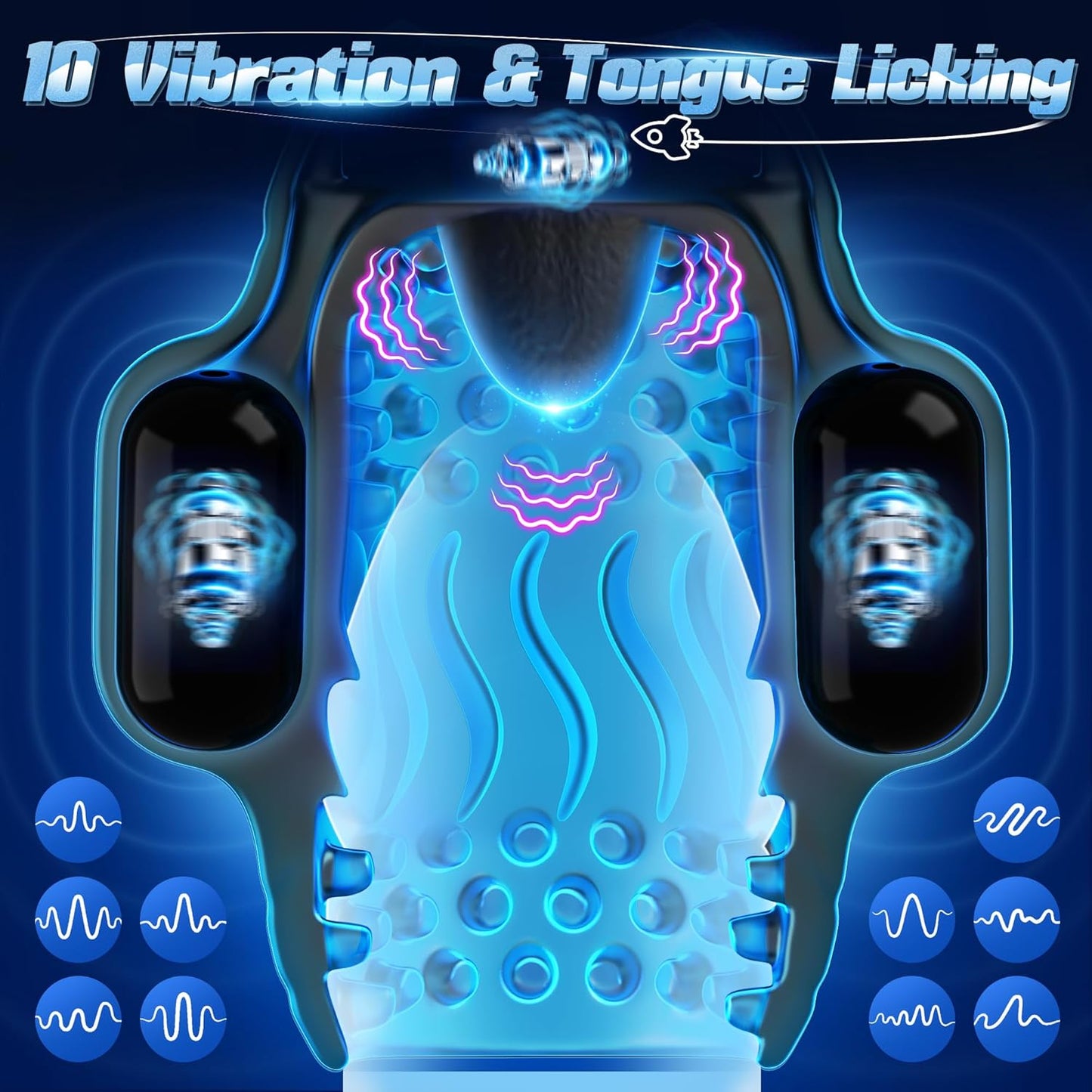 4 IN 1 Automatic Penis Trainer Vibrator Masturbator Stroker with 10 Vibrations & 3 Motors