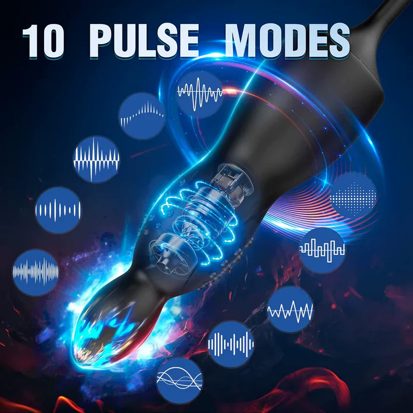 Anal Vibrator Butt Blug Prostate Massager Penis Ring with 10 Plus Modes