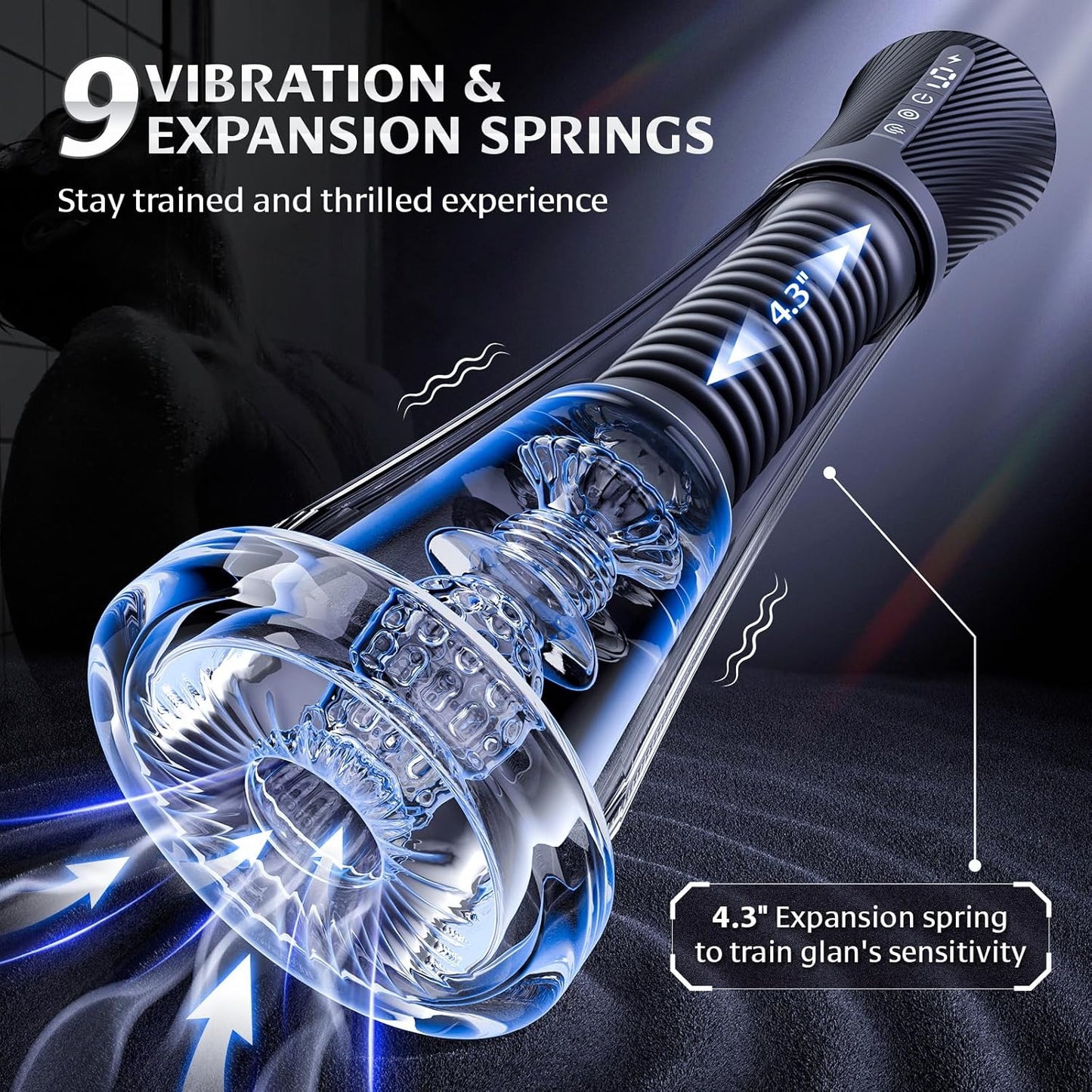 Automatic Masturbator Penis Pump Enlarger with 9 Vibrations & 5 Auto-suction Modes