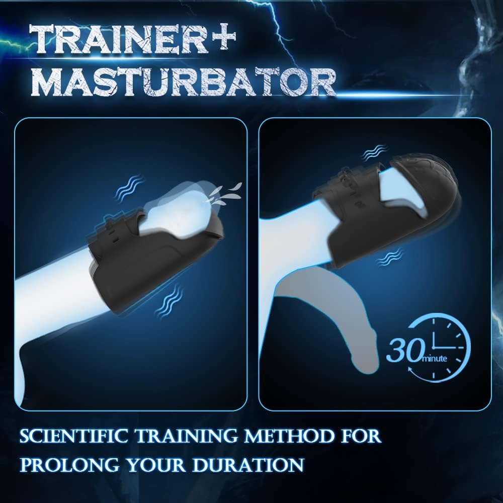 Masturbateur masculin d'entraînement de gland complet à 360 ° avec 10 vibrations