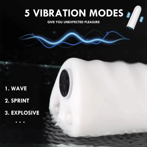 5 Vibration Modes Vacuum Sucking Pocket Pussy Male Masturbator Cup