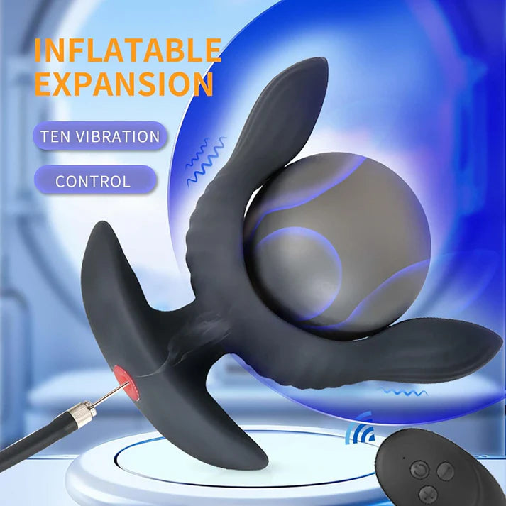 Inflatable Anal Plug Prostate Massager with 10 Vibration Modes