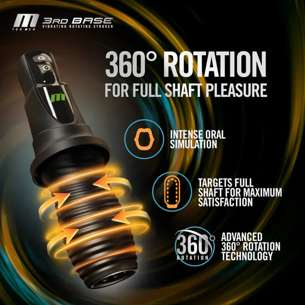 Masturbateurs automatiques électriques enveloppés à 360° avec 7 rotations et 7 vibrations