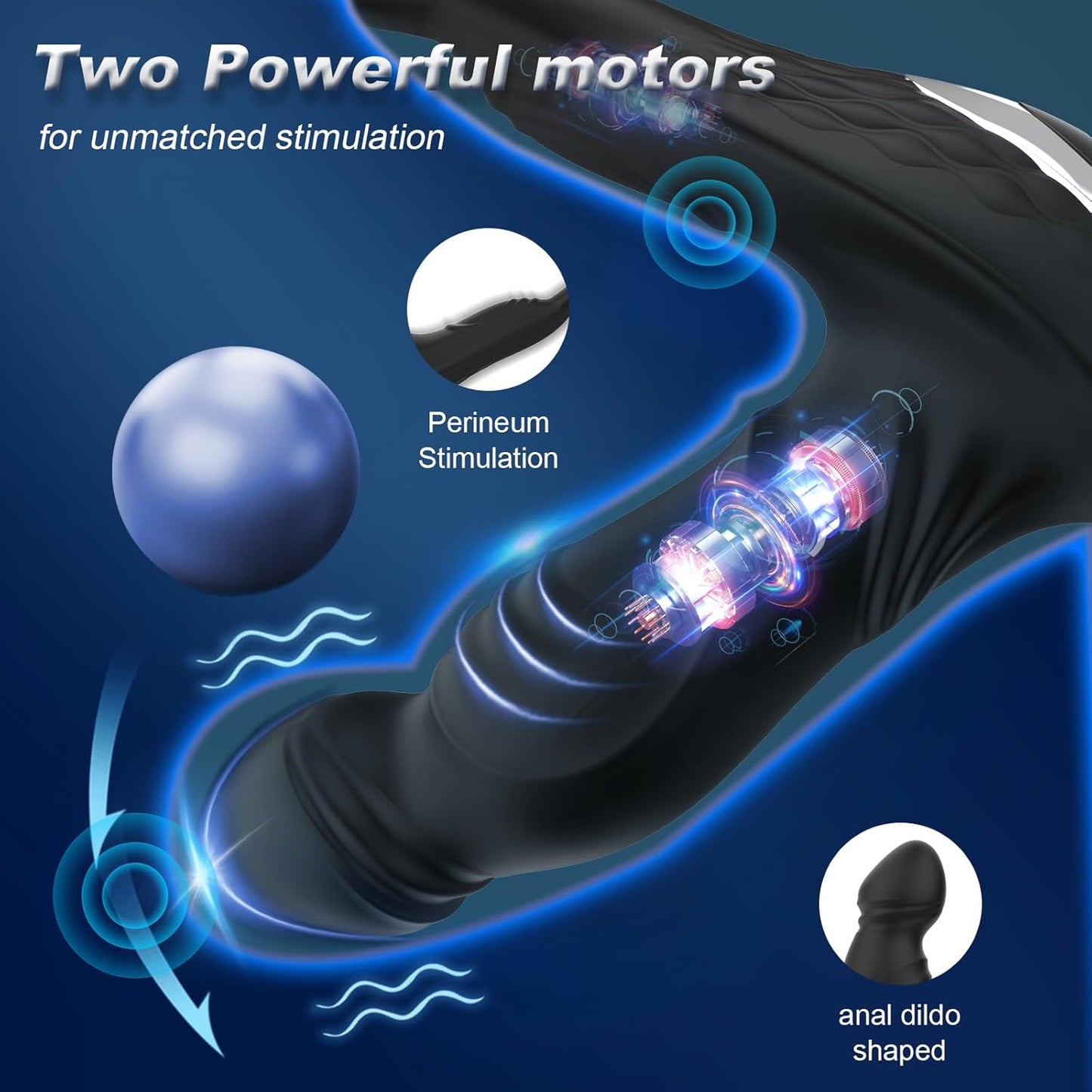 3 IN 1 Prostate Massager Anal Vibrator with 9 Vibrating & Wiggling & Swinging Modes
