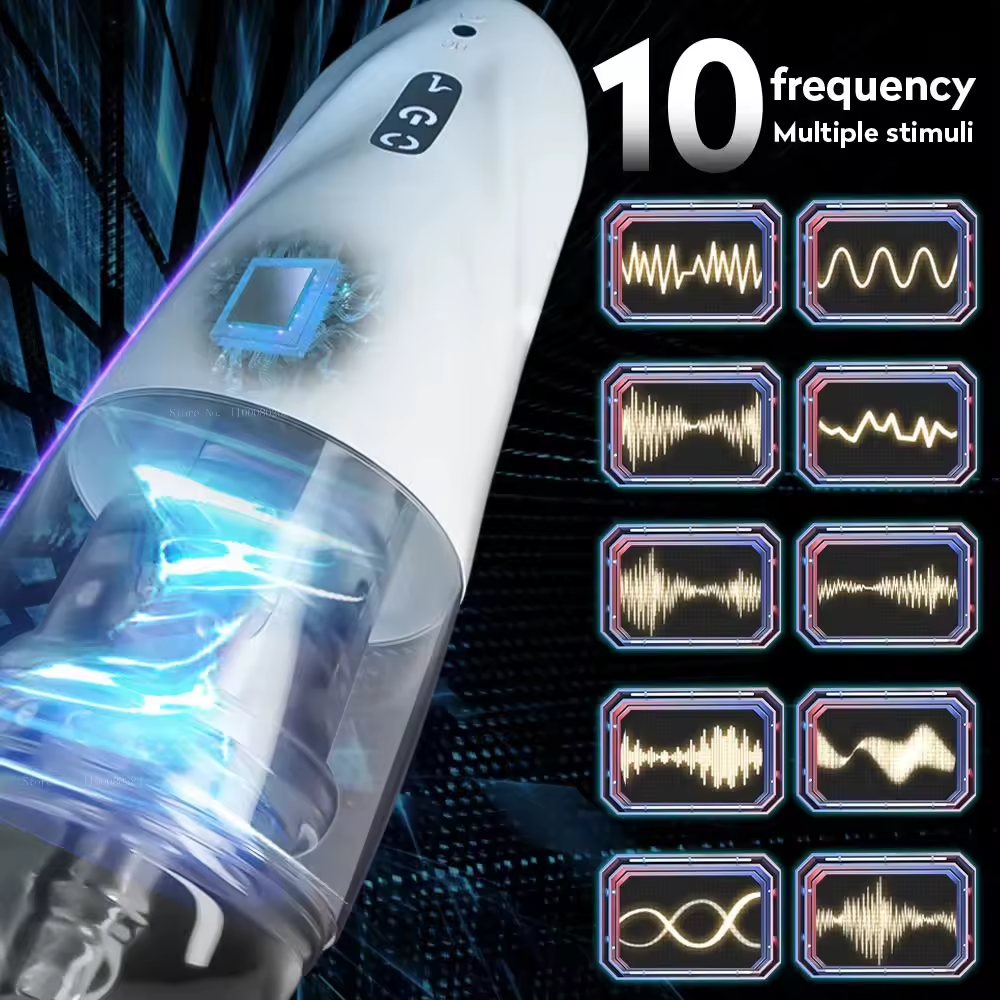 Automatic Masturbator Blowjob Penis Pumps with 10 Speed & Rotation Modes