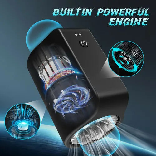 2 IN 1 Automatic Masturbator Penis Trainer with 7 Thrusting & Rotating & 7 Vibration