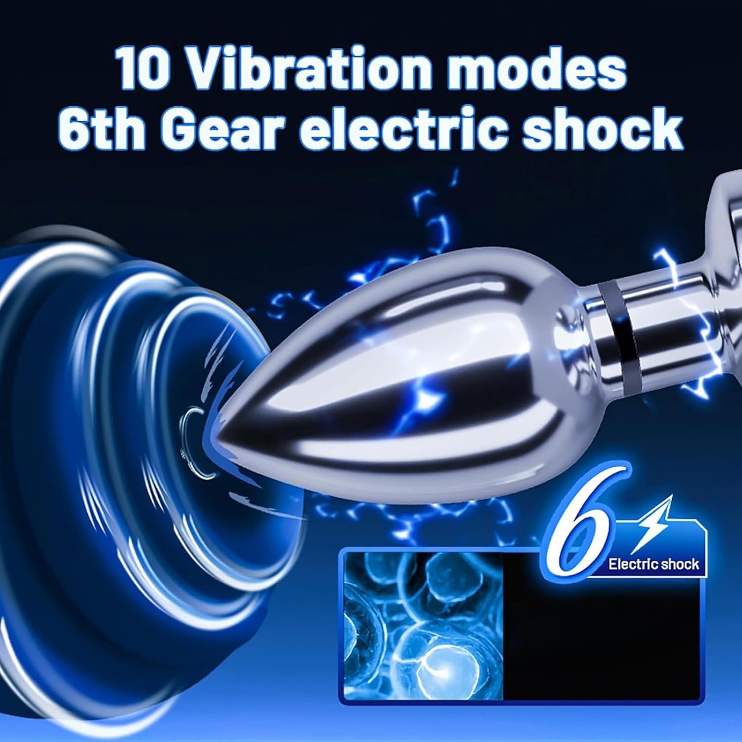 E-stim Anal Plug Prostate Massager with 6 Electric Shocks & 10 Vibration Modes