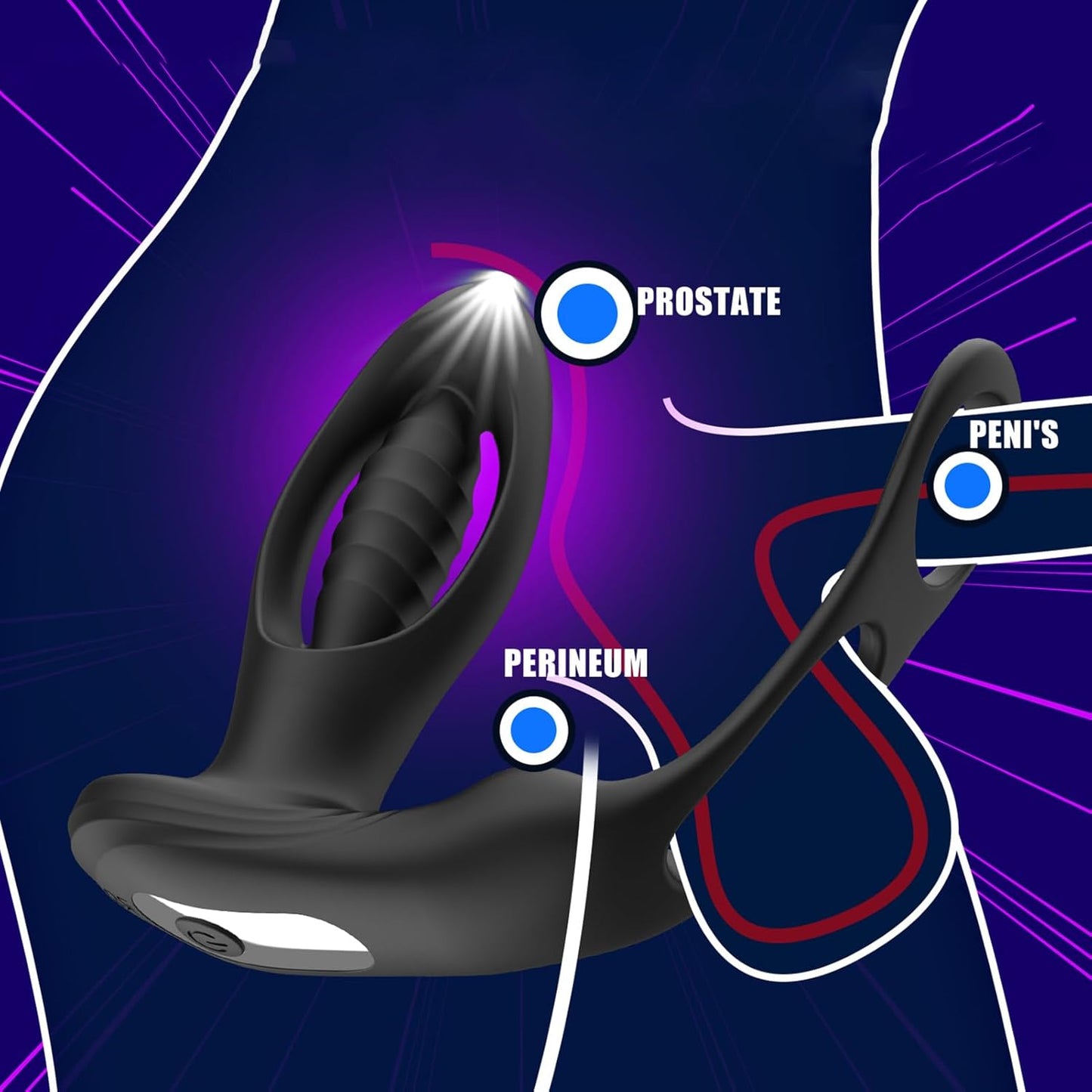 Anal Plug Vibrator Prostate Massager Stimulator with 10 Vibration Modes