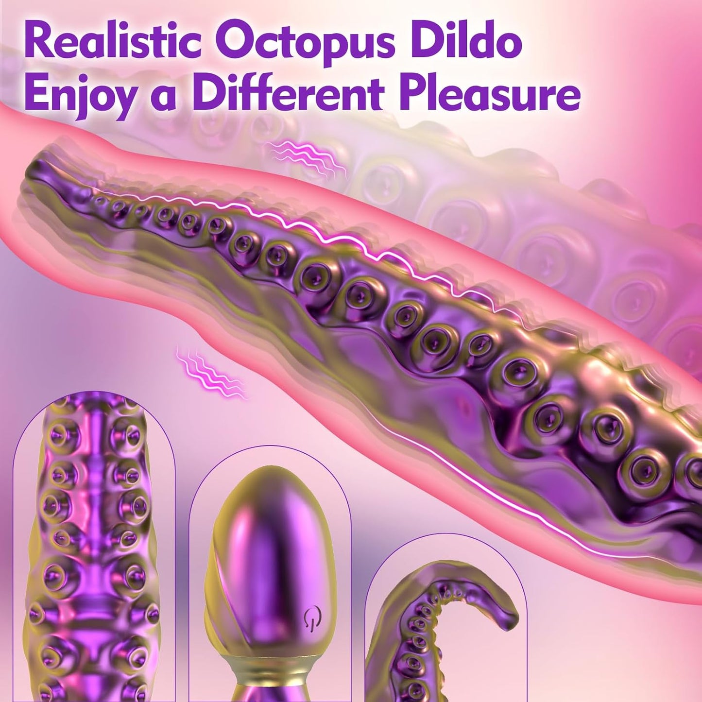Realistic Tentacle Monster Dildo Anal Vibrator with 10 Vibrating Modes