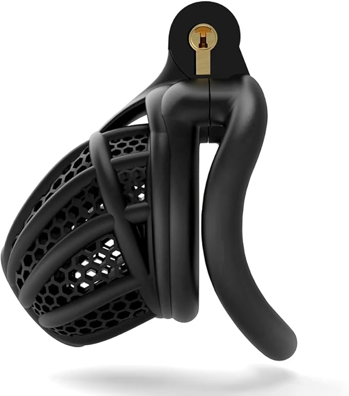 Chastity Device Cock Cage Penis Trainer with 4 Active Sizes Rings