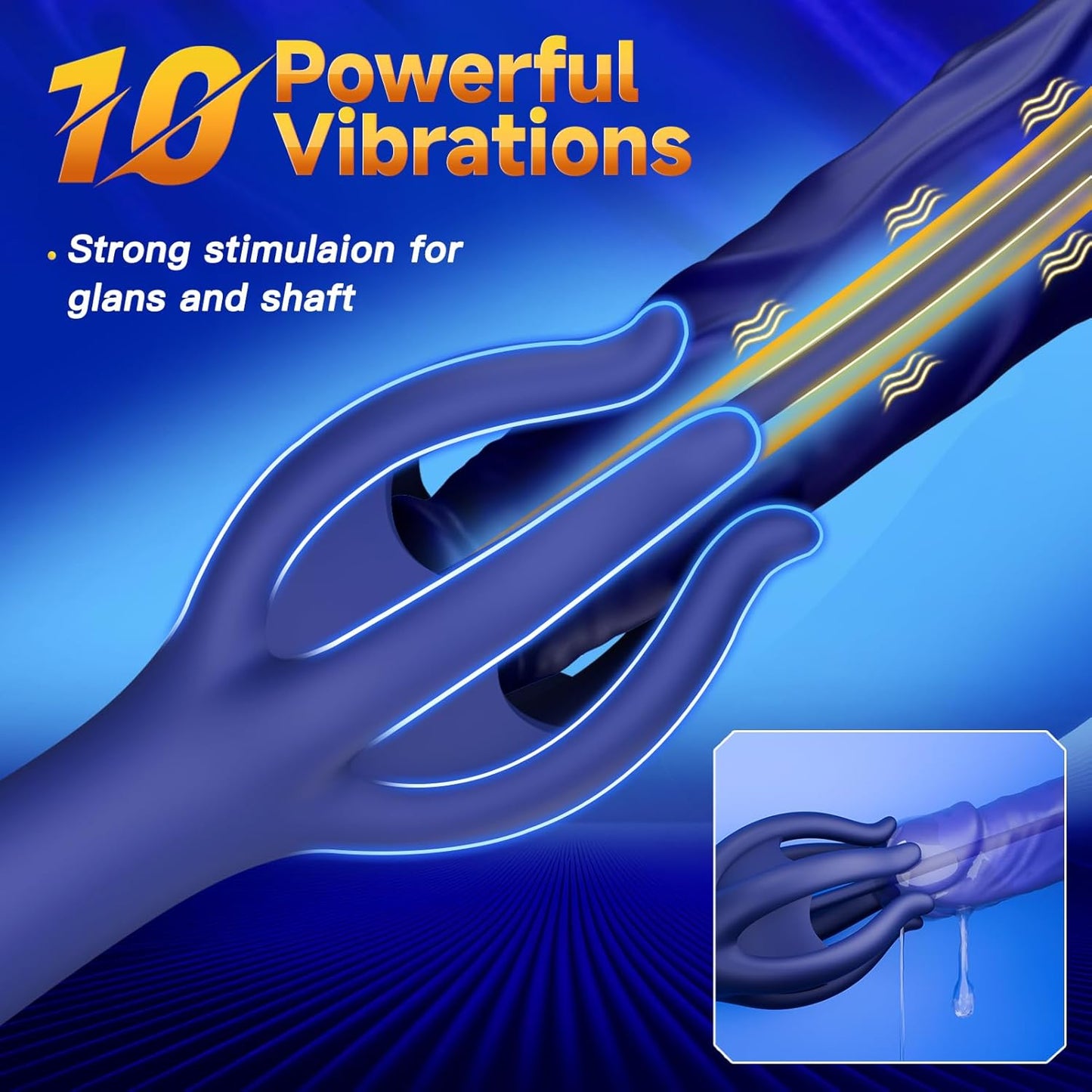360° Tentacle Wrap Penis Vibrator Stroker with Dilator & 10 Training Vibrating
